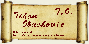 Tihon Obušković vizit kartica